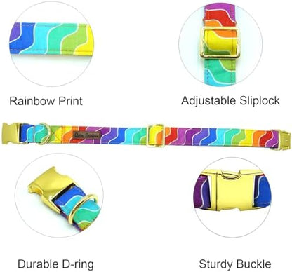 Dog Collar, LGBT for Pride Month Durable Metal Pet Collar Rainbow Girl Boy Dog Collar Adjustable for Small Medium Large Dogs
