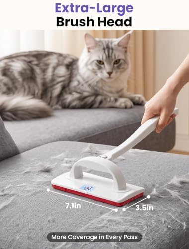 DELOMO Reusable Pet Hair Remover Brush for Furniture, Dog & Cat Fur Remover
