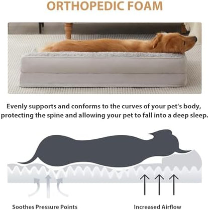 BFPETHOME Orthopedic Washable Dog Bed, Sleeping Couch for Large Senior Dogs