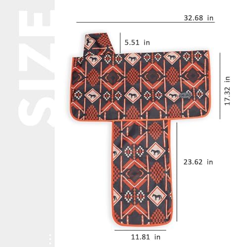 Harrison Howard Sturdy Waterproof Western Saddle Cover with Stylish Prints That Stand Out Keep Your Saddle in Pristine Condition Perfect for Showing or Riding Events-Mountain Light