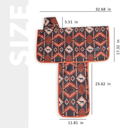 Harrison Howard Sturdy Waterproof Western Saddle Cover with Stylish Prints That Stand Out Keep Your Saddle in Pristine Condition Perfect for Showing or Riding Events-Mountain Light