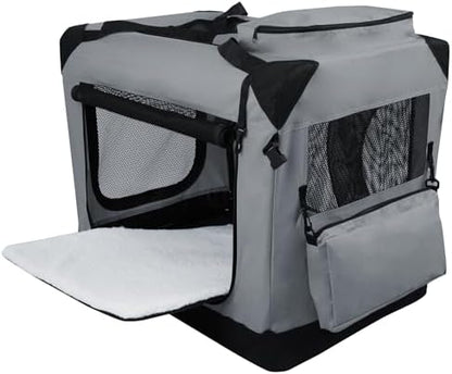EliteField 3-Door Soft Dog Crate with Bed & Carrying Bag (2-Year Warranty)
