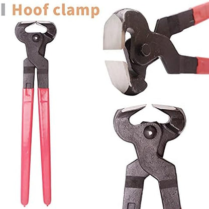 LONG RIVER Horse Farrier Hoof Tool Kit（7 Piece） with Carry Bag Horse Equine Metal Shears Farriers Hoof Nipper Cutter Handle Knife Stable Supplies Professional Hoof Trimming Tools