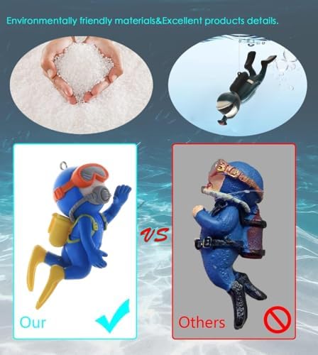 2-Pack Floating Little Diver, Aquarium Decorations for Fish Tanks