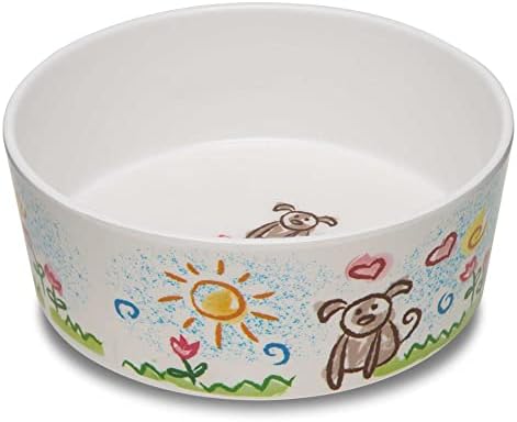 Loving Pets Dolce Moderno Dog Bowl – Modern Melamine Dog Food Bowl & Dog Water Bowl – Durable, Non-Slip Pet Dish for Small & Medium Dogs – Dishwasher Safe Dog Bowl (Large, 47 oz)