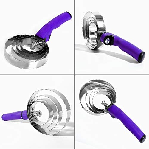 BOTH WINNERS Reversible Stainless Steel Curry Comb with Soft Touch Grip (Purple)