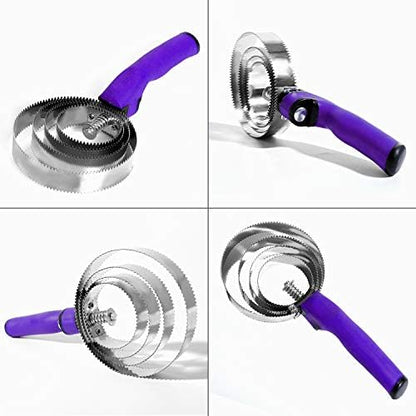 BOTH WINNERS Reversible Stainless Steel Curry Comb with Soft Touch Grip (Purple)