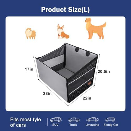 MIXJOY Dog Car Seat for Large Medium Dogs, Back Seat Extender for Pets, Waterproof Pet Carseat for Medium Sized Dog, Hammock for Pet, with Storage Pocket for Cars/SUV/Truck(L-28 * 22 * 20.5in)