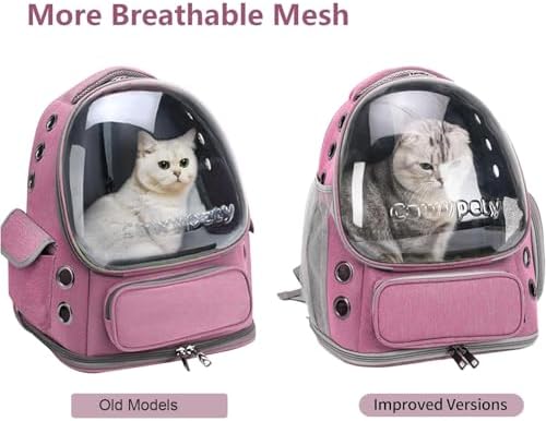 Cawypety Cat Backpack Carrier Large Space Bubble Backpack up to 12lbs Pink