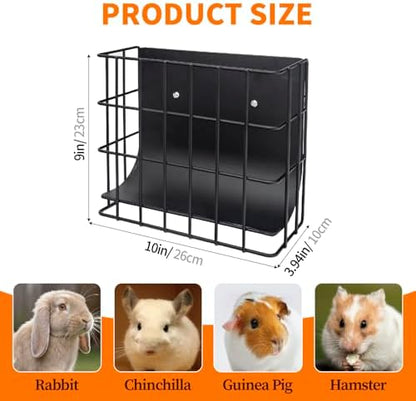 BESNEW Large Rabbit Hay Feeder,Upgraded Metal Guinea Pig Hay Feeder Hay-Leak Proof Bottom,Easy to Install,Bunny Supplies for Rabbit Guinea Pig Chinchilla Small Animals
