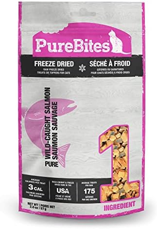 PureBites Salmon Single Ingredient Freeze Dried Cat Treats, 2 oz