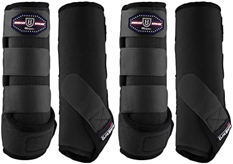 Harrison Howard Splint Boots for Horses 4 Pack, Front & Hind Horse Sport Boots with Neoprene Leg Protection