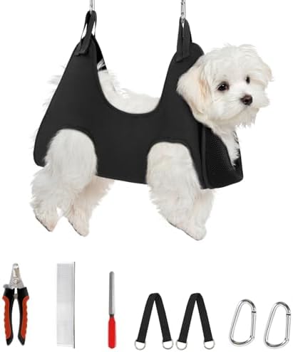 Supet Dog Grooming Hammock for Nail Trimming, Pet Grooming Hanging Harness