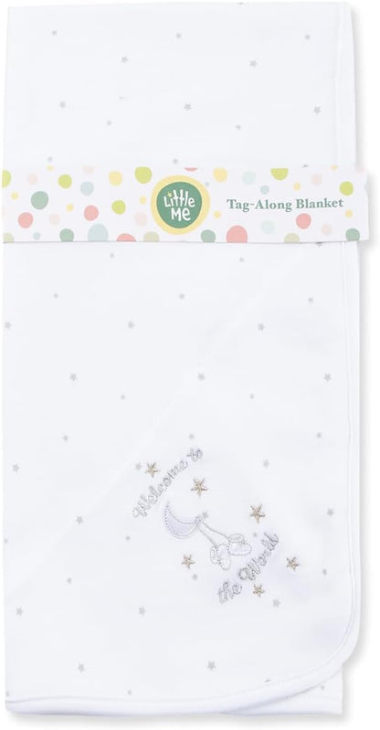 Little Me unisex baby nursery swaddling blankets, White, One Size US