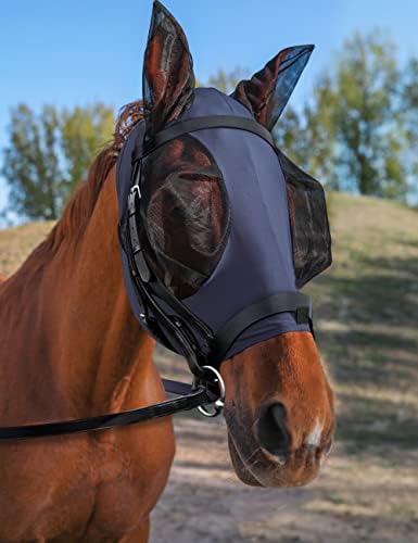 Horse Fly Mask with Ears, Fly Mask for Horses, Breathable Mesh