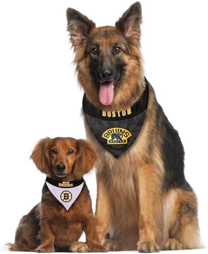 Pets First NHL Boston Bruins Reversible Bandana Size XX-Large for Dogs & Cats. 2 Sided Sports Bandana, Premium Embroidery Team Logo, Many NHL Teams Available