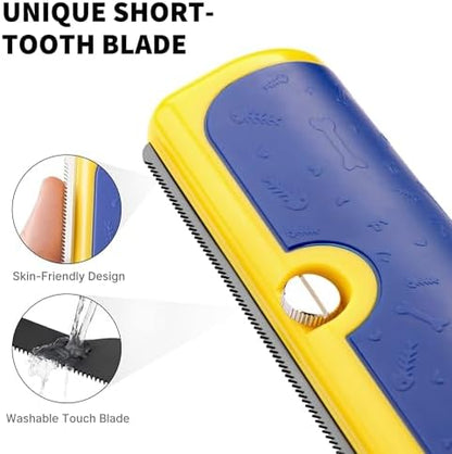 Dog Brush for Shedding, Blue and Yellow