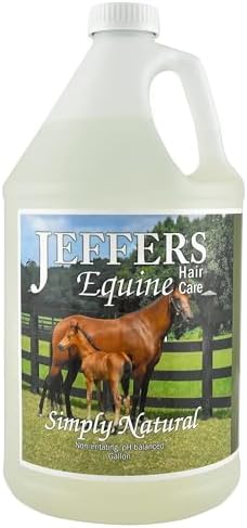Jeffers Equine Simply Natural Horse Shampoo, 128 oz - Concentrated Deodorizing Horse Shampoo for Sensitive Skin, Moisturizes Coat, Mane & Tail with Coconut, Aloe Vera, Shea Butter & Vitamins C & E