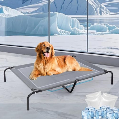 48'' Outdoor Elevated Dog Bed,Raised Dogs Bed,Dog Cot,Dog Cooling Bed-Large