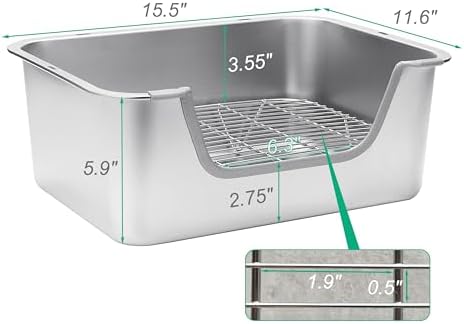 Stainless Steel Rabbit Sifting Litter Box (M)