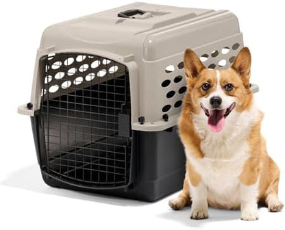Petmate Vari Dog Kennel, Portable Pet Carrier, Taupe and Black, 28in