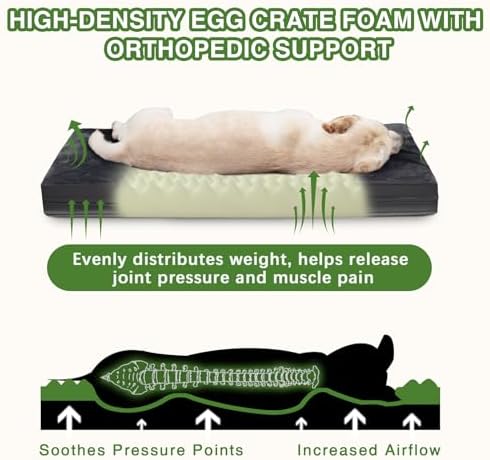 Waterproof Dog Bed Medium Size Dog, Washable Orthopedic Foam Crate Pad 30"
