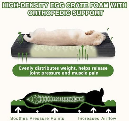 Waterproof Dog Bed Medium Size Dog, Washable Orthopedic Foam Crate Pad 30"