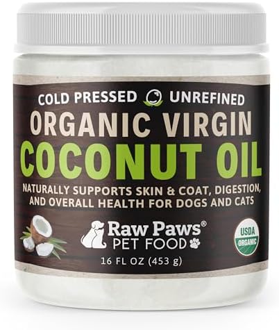 Raw Paws Organic Virgin Coconut Oil for Dogs & Cats, 16-oz - Supplement