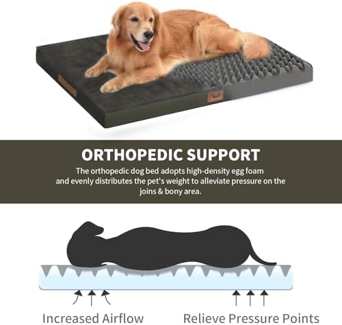 Waterproof Orthopedic Dog Crate Bed for Small Dogs & Cats
