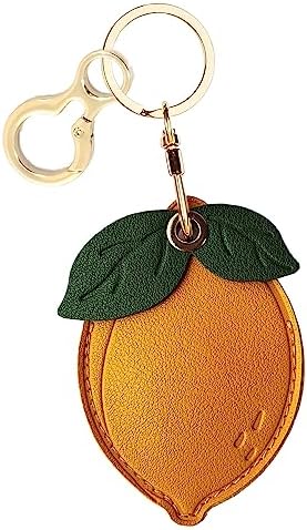 BORKUANA PU Leather Keychain Holder Protective Case Compatible with AirTag