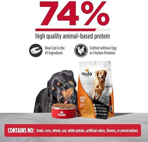 Nulo FreeStyle Adult Trim Dry Dog Food - High Protein Grain Free Dog Food for Healthy Weight Management, Natural Kibble with Probiotics, L-Carnitine and Fiber for Small, Medium, Large Breeds, 6lb Bag