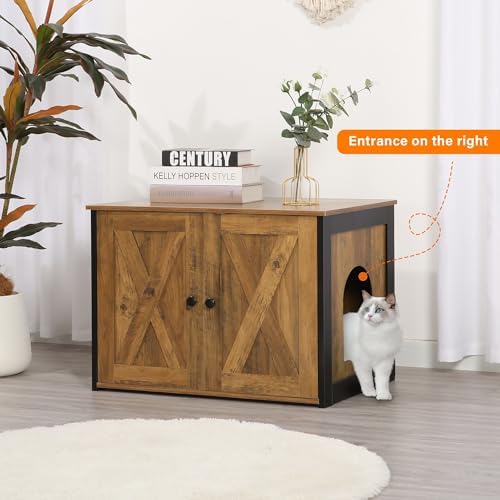DWANTON Cat Litter Box Enclosure, Hidden Litter Box Furniture, 27.6 Inches