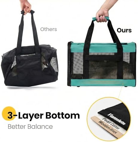 Conlun Dog Carrier Soft Sided, Large Cat Carrier up to 20 Lbs,Turq L