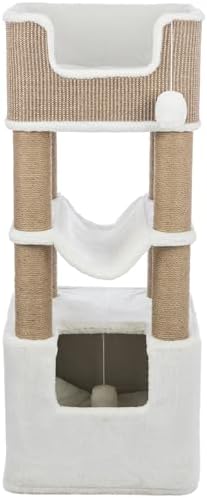 Trixie Lucano 43.3-in XXL Cat Tree, Indoor Cat Furniture with Jute Scratching Posts, Sisal and Plush Covered Condo, Dangling Interactive Toys, Brown
