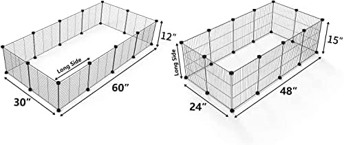 LURIVA Small Animal Playpen, Guinea Pig Cages, Pet Playpen, Rabbit Cage,Small Animal Cage, Puppy Kitten Dog Playpen, Indoor Outdoor Portable Metal Wire Yard Fence,15 X 12 Inch, 16 Panels, Black.