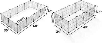 LURIVA Small Animal Playpen, Guinea Pig Cages, Pet Playpen, Rabbit Cage,Small Animal Cage, Puppy Kitten Dog Playpen, Indoor Outdoor Portable Metal Wire Yard Fence,15 X 12 Inch, 16 Panels, Black.