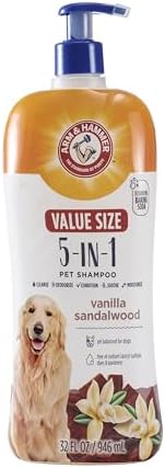 Arm & Hammer 5-in-1 Dog Shampoo, Vanilla Sandalwood, 32 Fl Oz