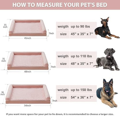 BFPETHOME Orthopedic Washable XXL Dog Bed for Senior Dog Cozy Sleep