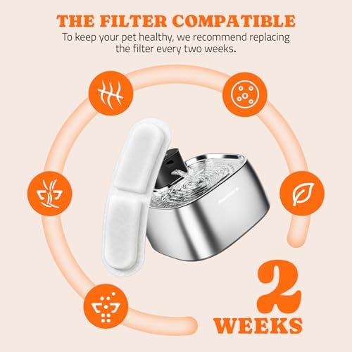 Pawtners 8 Pack Replacement Filters for STR-PT-108A Pumpless Cat Fountain