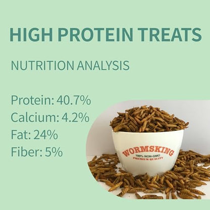 WORMSKING 5LB Dried Black Soldier Fly Larvae for Chickens