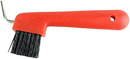 Horze Hoof Pick with Brush - Red - One Size