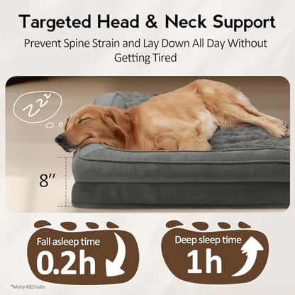 MEKIY Jumbo Orthopedic Waterproof Dog Bed with Sides for Extra Large Dogs