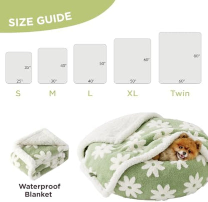 LE SURE Waterproof Dog Blankets for Large Dogs Cute Cozy 3D Jacquard,40x50
