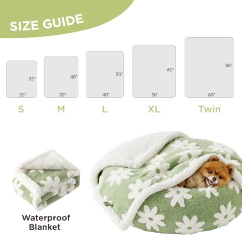 LE SURE Waterproof Dog Blankets for Medium Dogs Cute 3D Jacquard,30x40