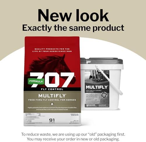Formula 707 MultiFly Feed-Thru Fly Control Pellets for Horses - Palatable & Safe Fly Population Reduction (10 lb Bag - 182 Servings) (Pack of 2)