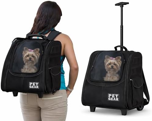 Pet Gear I-GO2 Roller Backpack, Large Traveler, Dark Charcoal