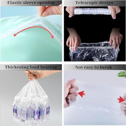 Ouliget Disposable Rabbit Cage Liner Bag with Elastic,Portable Large Size Pet Litter Box Tidy Bags,Small Animal Universal Toilet Film for Bird Hamster Cat Hedgehog,50 Pieces