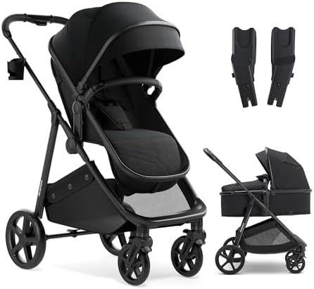 Mompush Wiz 2-in-1 Bassinet Stroller with Car Seat Adapter, Reversible Seat