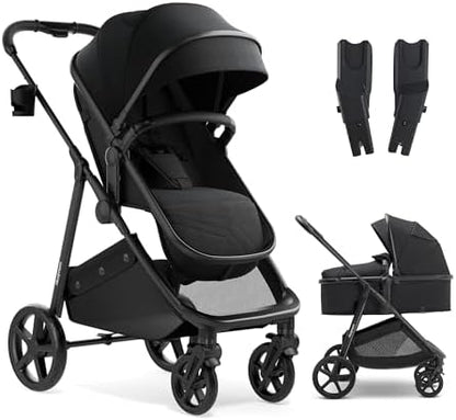 Mompush Wiz 2-in-1 Bassinet Stroller with Car Seat Adapter, Reversible Seat