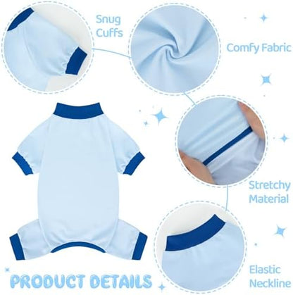 XPUDAC 4 Pack Dog Pajamas for Small Dogs, Soft Dog Onesie, Comfy Puppy Clothes Lightweight Pet Pjs Outfit Pet Clothes for Boy, XL